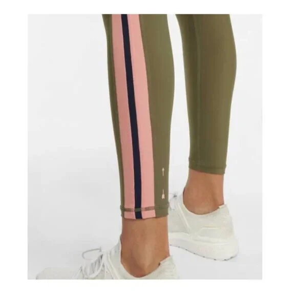 The Upside Papillon High-Rise Striped Leggings Olive Green Women's 10 EUC - Picture 3 of 16